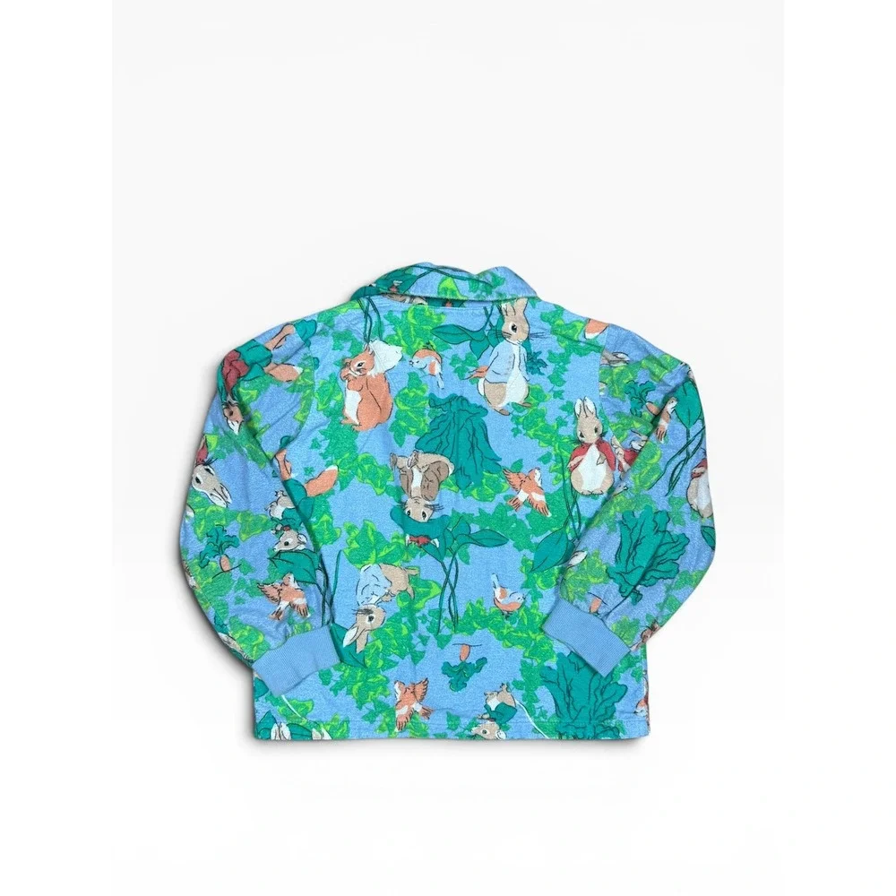 Peter Rabbit Beatrix Potter Kids Pajama Top Blue‎ Storybook Print Size 6